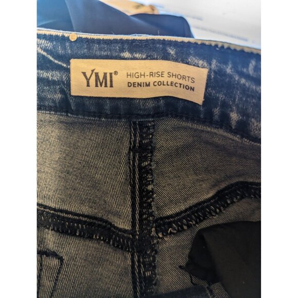 YMI High-Rise Denim Shorts Acid Wash 5/27 Button Fly - Picture 3 of 4